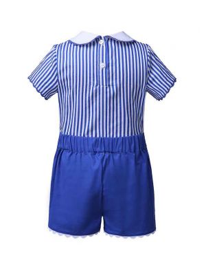 (ONLY 8Y Left) Blue Stripe Boy Clothing Set 