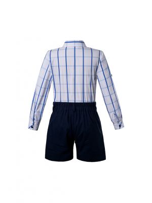 (PRE-ORDER)Easter Boys Clothing Sets Blue Grid Shirt + Black Shorts