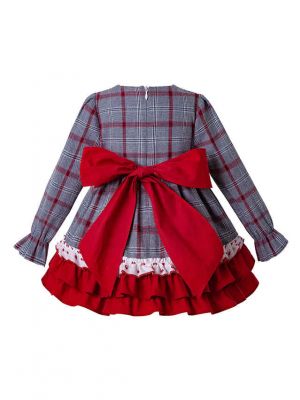 3 Pieces Autumn  Ruffle Babies Party Layered  Dress + Bloomers + Hat