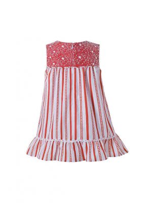 3 Pieces Babies Red Striped Princess Ruffles Outfit + Cute Bloomers + Hand Headband
