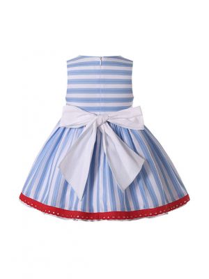3 Pieces Baby Dress with Red Bows White Lace + Pants + Headband