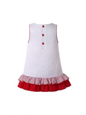 White & Red Lace Spring & Summer Baby Dress Set