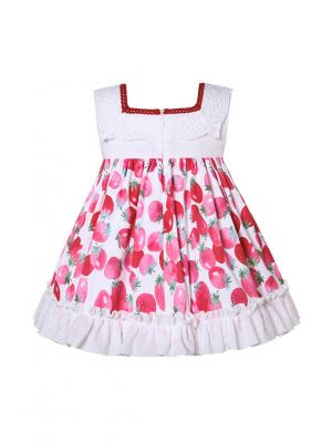 Infant Summer Square Collar Sleeveless Dress + Shorts + Hat
