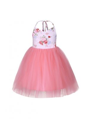 Girls Flower Kids Summer Backless  Dress