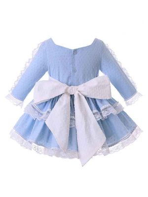 (UK Only) Light Blue Girl Party Dress With Headwear