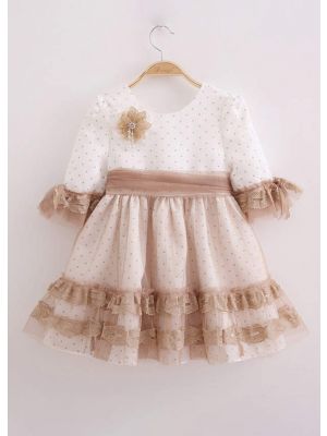 Wedding Flower Mesh Lovely Spring Ceremony Dot Lace Girl Communion Dress