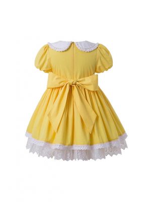 (UK ONLY)Vintage Girls Yellow Dress + Hand Headband