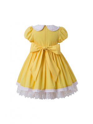 (PRE-ORDER)Easter Vintage Girls Yellow Dress + Hand Headband