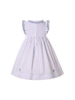 (UK ONLY)Classical Baby Girls White Smocked Dress