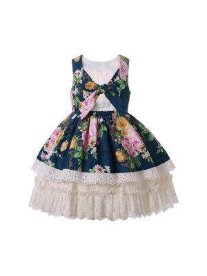 Lifelike Floral Pattern Excellent Lace Summer Dress