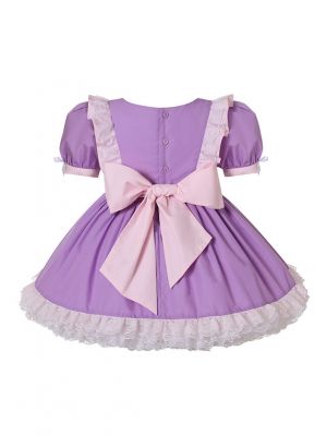 Boutique New Purple Fluffy Girls Dress + Handmade Headband