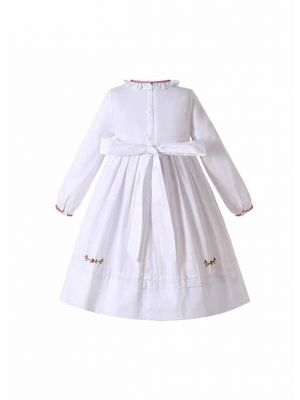 White Long Sleeve Smocked Dress 18M-24M