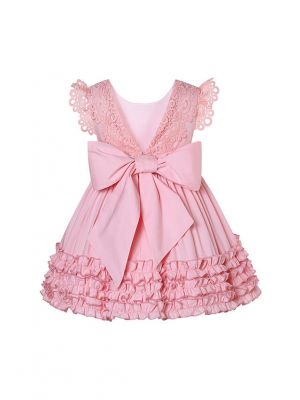 (Only size 2 left)Summer Pink Spanish Dress + Handmade Headband