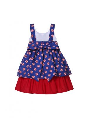 Sleeveless Dot Dress for Girls + Handmade Headband