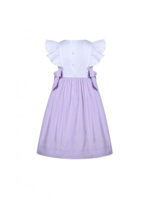 2022 NEW White + Purple Girls Summer Smocked Dress