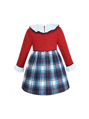 Christmas Girls Red and Blue Plaid Dress