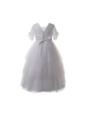 Girl's First Communion Dress with Tulle and Lace