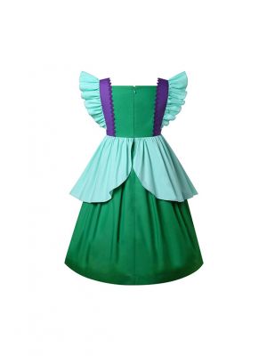 Girls Princess Dress Mermaid Green Fancy Dress with Ruffles