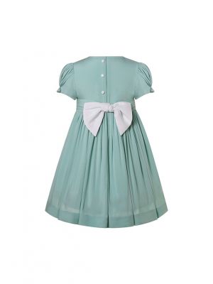 Girls Green Smocked Dresses