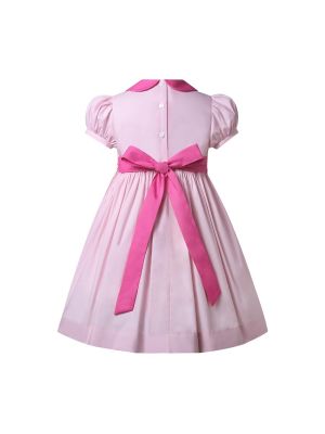 Girls Pink Colorful balloons Smocked Dresses