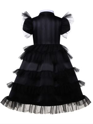 Girls Gothic Style Black Tulle Dress Dress Up Costume