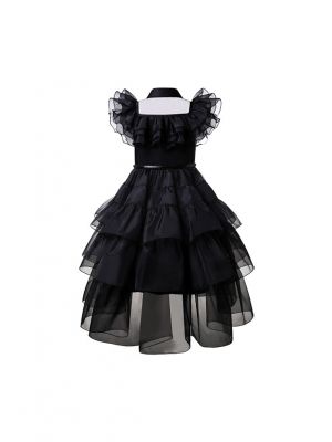 Girls Black Mesh Dress Up Clothes With belt