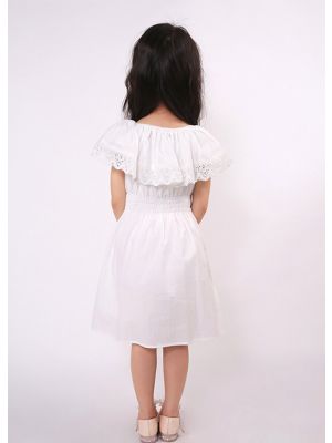 Girls Mexican Embroidered Off The Shoulder Dress Colorful Hippie Boho Festival Style