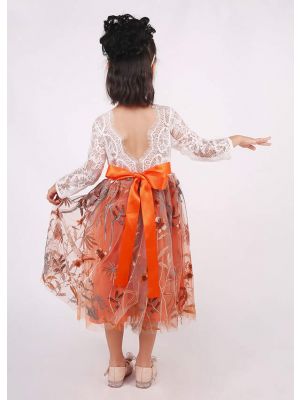 Girls Embroidered Tulle Dress for Special Occasion