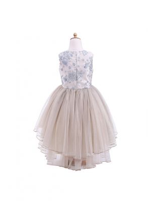 Embroidered Round Neck Kids Fashion Dress