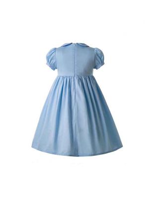Blue Doll Collar Smocked dress