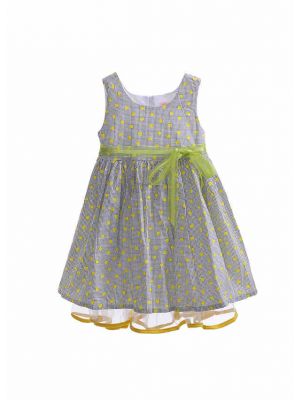 Green Dots Party Princess Sleeveless Baby Dress