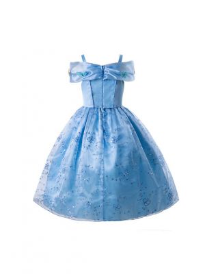 Fancy Blue Cinderella Sequined Princess Dress