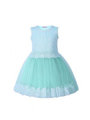 Lace Appliques Beaded Flower Girl Dress