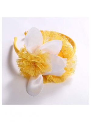 Yellow Flower White Dots Headband