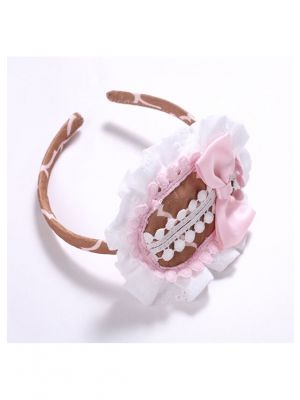 Light Brown Headband + Pink Bow