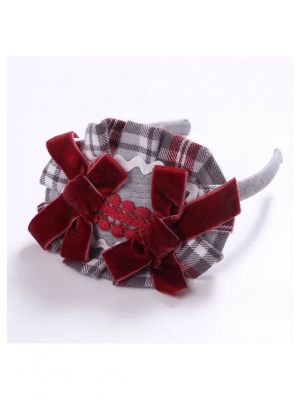 Cotton Bows Gray Headband
