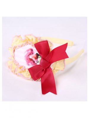 Yellow Headband with Red Bow