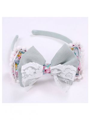 Lace Bow Celadon Headband