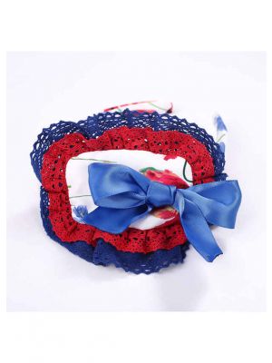 Red Blue White Lace Bow Headband