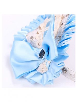 Blue Lace Bow Headband